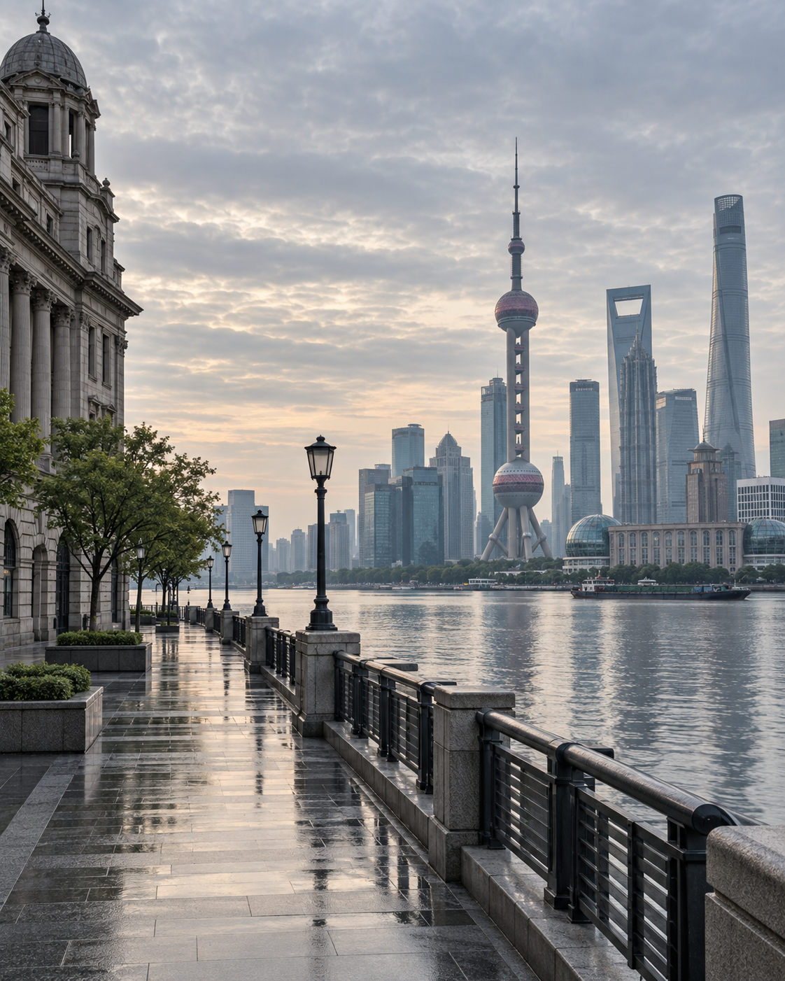Illustrative Shanghai riverfront view